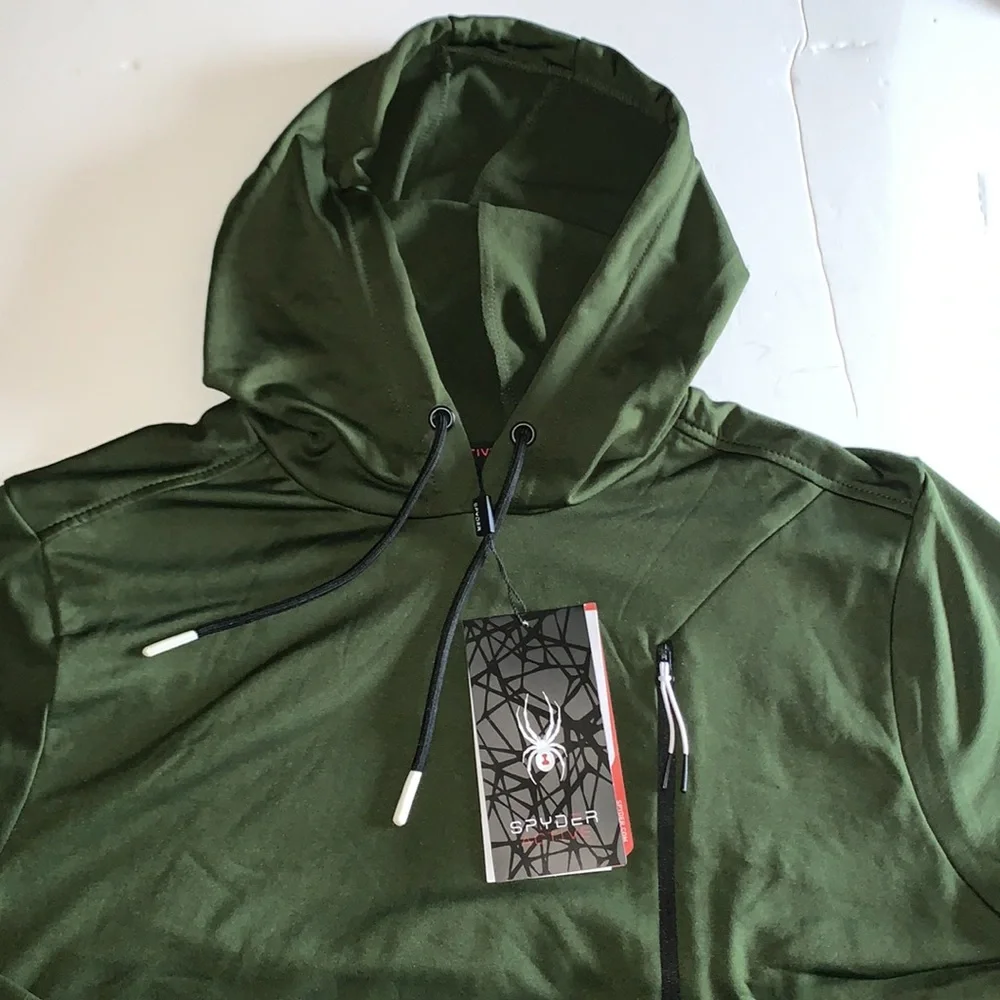 Men’s SPYDER ACTIVE olive pullover hoodie - Picture 4 of 7